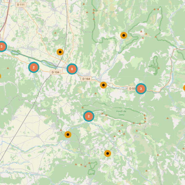 Carte des interactive des restaurants de la Vallée de la Drôme