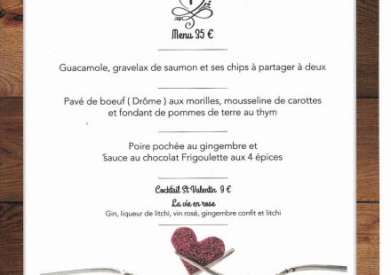 Menu Saint Valentin